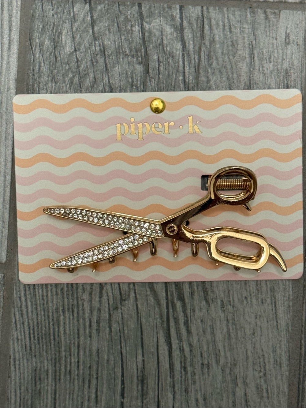 Piper K scissor beautician hairdresser tailor seamstress hair clip rhinestones